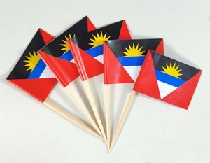 Antigua and Barbuda Toothpick Flag Small Mini Cupcake Topper Flags100 pcs - Picture 1 of 5