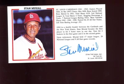 Stan Musial Stan the Man Picture Card Auto Autographed Signed - Image 1 of 2