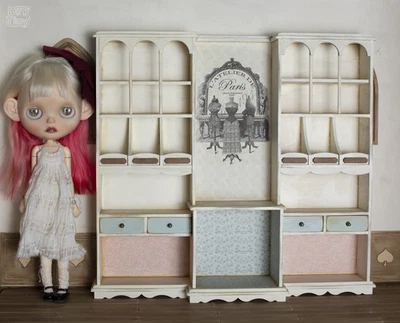 1/12 Scale Display Cabinet Dollhouse Miniatures Unfinished Furniture Bedroom DIY - Image 1 of 4