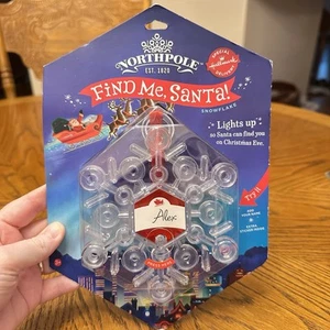 Hallmark Special Delivery Find Me Santa! Leuchtende Schneeflocke Fenster Ornament - Bild 1 von 3