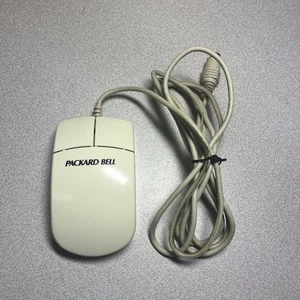 Packard Bell Wavy Textured Wired Mouse PS/2 USED Trackball PS2 - Picture 1 of 4