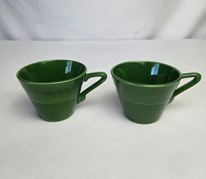 Vintage Pair Of Harlequin By Homer Laughlin 3.5 inch Teacups, Forest - Picture 1 of 12