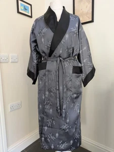 Chinese Silk Reversible Robe Kimono Dressing Gown Size L - Picture 1 of 16