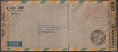 JN Brazil 1944 WWII censored cover to US - Image 1 of 2