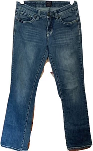 Vtg Cowgirl Up Low Rise Bootcut Jeans Women’s Size 6 Studded Pockets Distressed - Picture 1 of 12