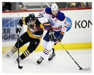 Foto a color 8 X 10 de la NHL Sidney Crosby Penguins vs Connor McDavid Oilers  - Imagen 1 de 1