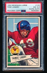 1952 Bowman Large Signed Autographed TOM LANDRY #142 PSA 5.5 Auto A- 1/1 Highest - Picture 1 of 2
