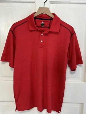 Camisa de golf Bolle para hombre roja mediana rendimiento polo seco Dri Tech Flex elástico Top Foto 1 de 3