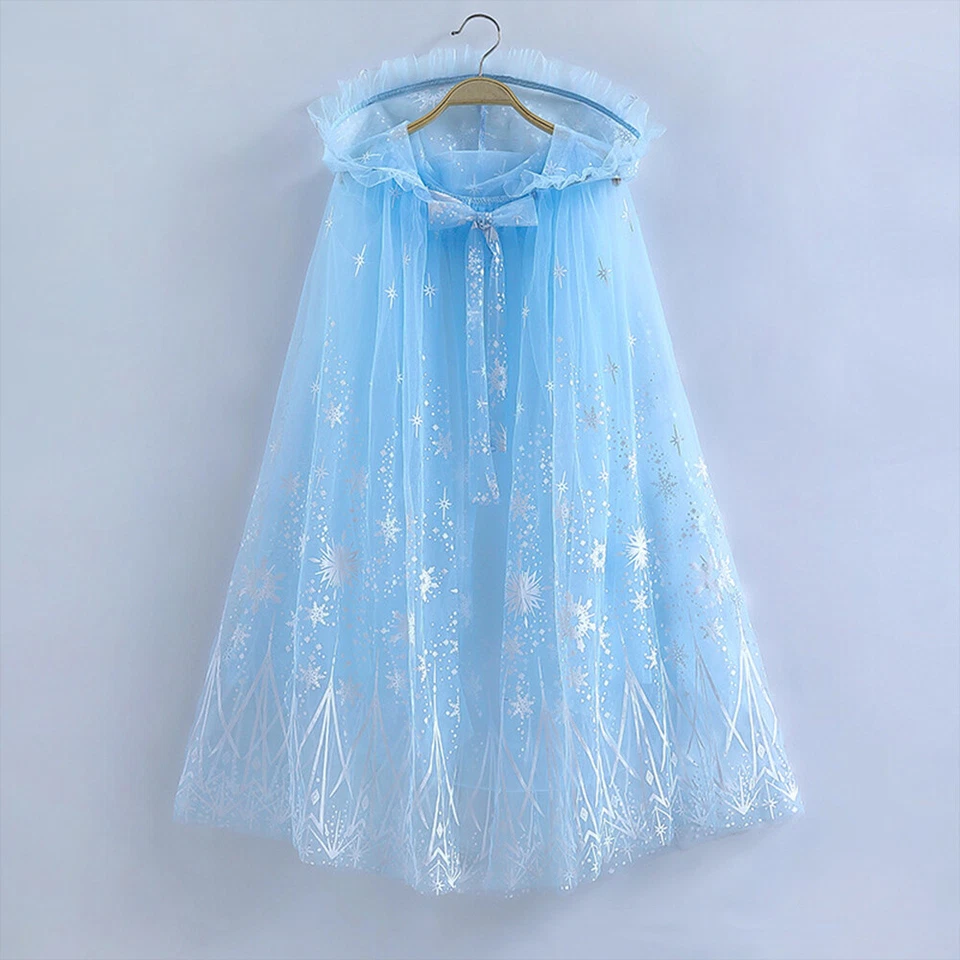 Kids Baby Girls' Toddler Elsa Princess Blue Tulle Tutu Cape Frozen Snow cloak - Image 1 of 4