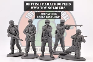 WW2 Toy Soldiers - British Paratroopers - 54mm 1:32 Scale - WWII Army Men - Picture 1 of 12