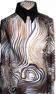 Tela elástica de lycra con estampado de tigre de lentejuelas plateadas 2 yardas 22 pulgadas - Imagen 1 de 1