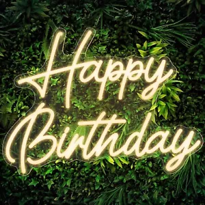 Happy Birthday Neon Sign Large Neon Happy Birthday Sign for Backdrop with Dimmer - Picture 1 of 9