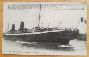 LA SAVOIE (French) Nice port stern photo at Le Havre- close up - c1905 - Picture 1 of 1