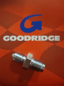 GOODRIDGE CHROME MALE BRAKE LINE FITTING 7/16 -24 INVERTED FLARE BIG DOG HARLEY  - Picture 1 of 2