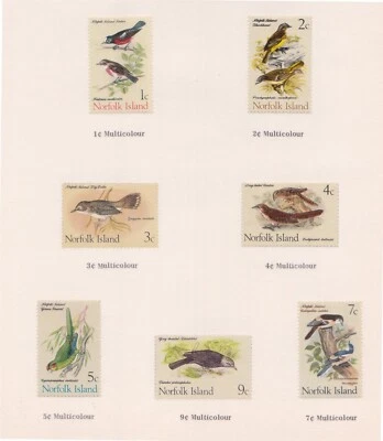 (F286-12) 1970-1 Isla Norfolk conjunto de 15 sellos aves definitivo 1c a $1 (YC56 Foto 1 de 2