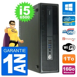 PC HP ProDesk 600 G2 SFF Intel Core i5-6500 RAM 16Go Disque 1To Windows 10 Wifi - Imagen 1 de 6