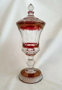 Vintage Westmoreland Wakefield 13" Ruby Flashed Urn Compote With Cover Beautiful - Picture 1 of 9