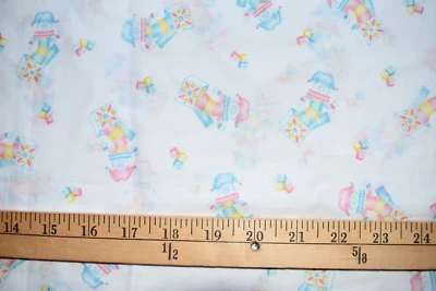 NURSERY JACK IN THE BOX PRINT  LITE  COTTON  BLEND FABRIC  32X45  INCHES VINTAGE - Image 1 of 2