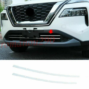 For Nissan Rogue 2021-2023 Chrome Front Bumper Lower Grill Strips Cover Trim - Picture 1 of 9