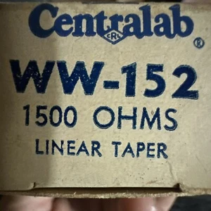 CENTRALAB WW-152 1500 OHM 5W LINEAR TAPER POTENTIOMETER - Picture 1 of 6
