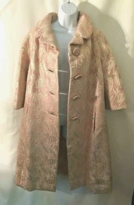 Abrigo Brocado Rosa Hattie Carnegie Raro De Colección ¡Hermoso!  Foto 1 de 4