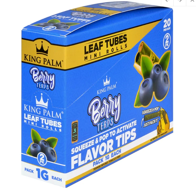 6x King Palm Wraps Berry Terps Squeeze & Pop Mini Size 3 Packs