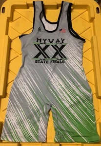 2- Youth Small Wrestling Singlet, My Way Powerlifting Singlet Made In uSA - Picture 1 of 7