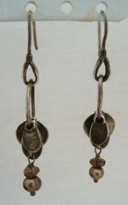 Silpada W1550 Sterling Silver Pearl And Smoky Quartz Dangle Earrings - Image 1 of 4