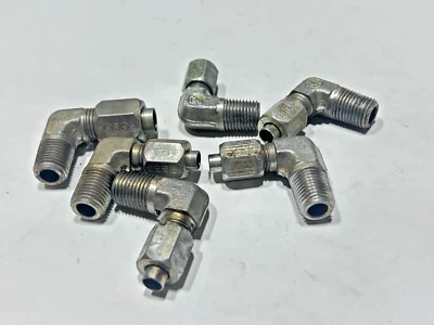 (6) C35405x4x4 WEATHERHEAD Steel 1/4" x 1/4" Male Elbow 90 Degree Assembly STL - Image 1 of 4