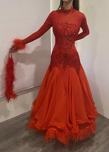 BRAND NEW RED ballroom/new vogue dance dress - Size 10-12 - Picture 1 of 2