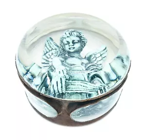 LH Selman Ltd Paper Weight Auction 72, Andrew Fote Angel & Guitar, Copper Inlay - Picture 1 of 12