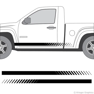 Faded Rocker Panel Racing Stripes 3M Vinyl Decals for Chevy Colorado GMC Canyon - Image 1 of 4