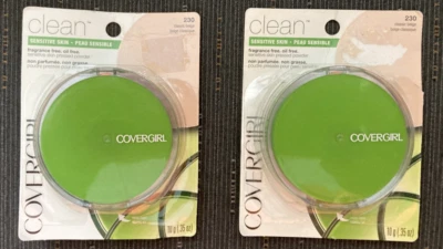 2x CoverGirl Clean Sensitive Skin Pressed Powder 230 Classic Beige New - Image 1 of 4