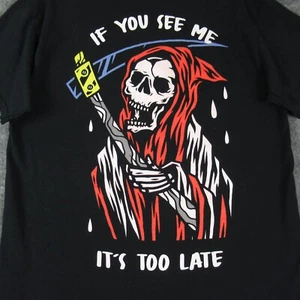 Cactus & Skull Shirt Men Medium black Grim Reaper Graphic Short Sleeve Crew Neck - Picture 1 of 13