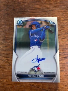 Béisbol Bowman 2023 cromado Adrian Pinto primera base Prospect automático Toronto - Imagen 1 de 2