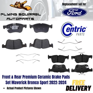 Centric Front Rear Premium Ceramic Brake Pads for Ford Maverick Bronco Escape - Picture 1 of 3