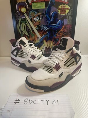 Talla 9.5 - Jordan 4 Retro x Paris Saint-Germain Burdeos 2020 (CZ5624-100) Foto 1 de 4