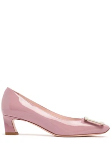 ROGER VIVIER Trompette Rose Patent 45mm Leather Pumps New - Picture 1 of 3