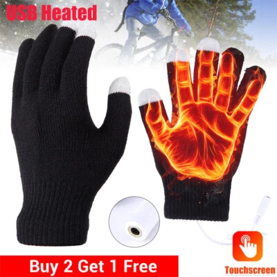 YUMARKET Electric USB Heated Gloves Winter Warming Thermal Ski Snow Hand Warm Windproof