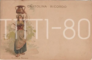 CONTADINA ROMANA - CARTOLINA RICORDO - COSTUMI ROMANI (ROMA) - Picture 1 of 1
