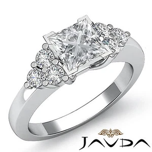 Anillo de compromiso de diamantes princesa princesa de 3 piedras GIA H VS2 1,3 quilates - Imagen 1 de 5
