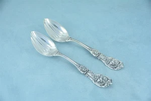 2 Reed & Barton Francis I Sterling 6"Melon Fruit Spoon Old Mark Monogram - Picture 1 of 6
