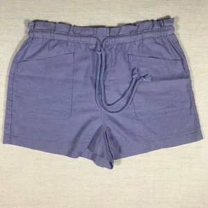 Paperbag violett Leinen Viskose XL Shorts aufgesetzte Taschen Kordelzug Küste Strand - Bild 1 von 9