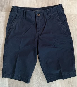 Pantalones cortos chinos Aeropostale para hombre 27 x 11 elásticos azul liso frente plano sarga - Imagen 1 de 6