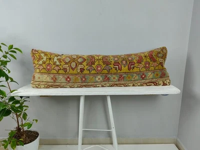 LONG BOLSTER PILLOW TURKISH RUG PILLOW LONG BED PILLOW LONG LUMBAR PILLOW DECOR - Image 1 of 4