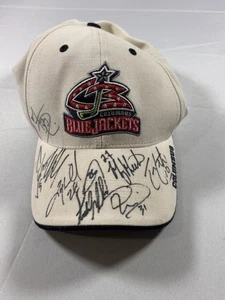 Columbus Blue Jackets Signed Hat NHL Autographed Malhotra Denis Chimera Leclaire - Picture 1 of 5