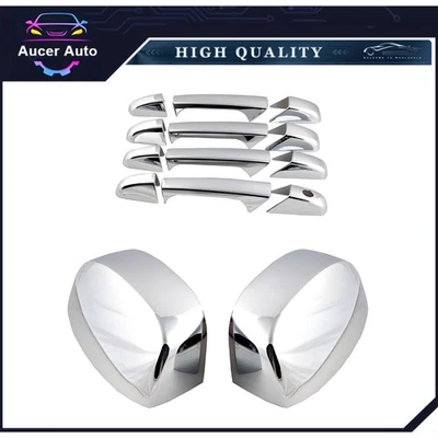 Door Handle+Chrome Mirror covers For 07-14 Chevrolet Silverado GMC Sierra 1500 Foto 1 de 4