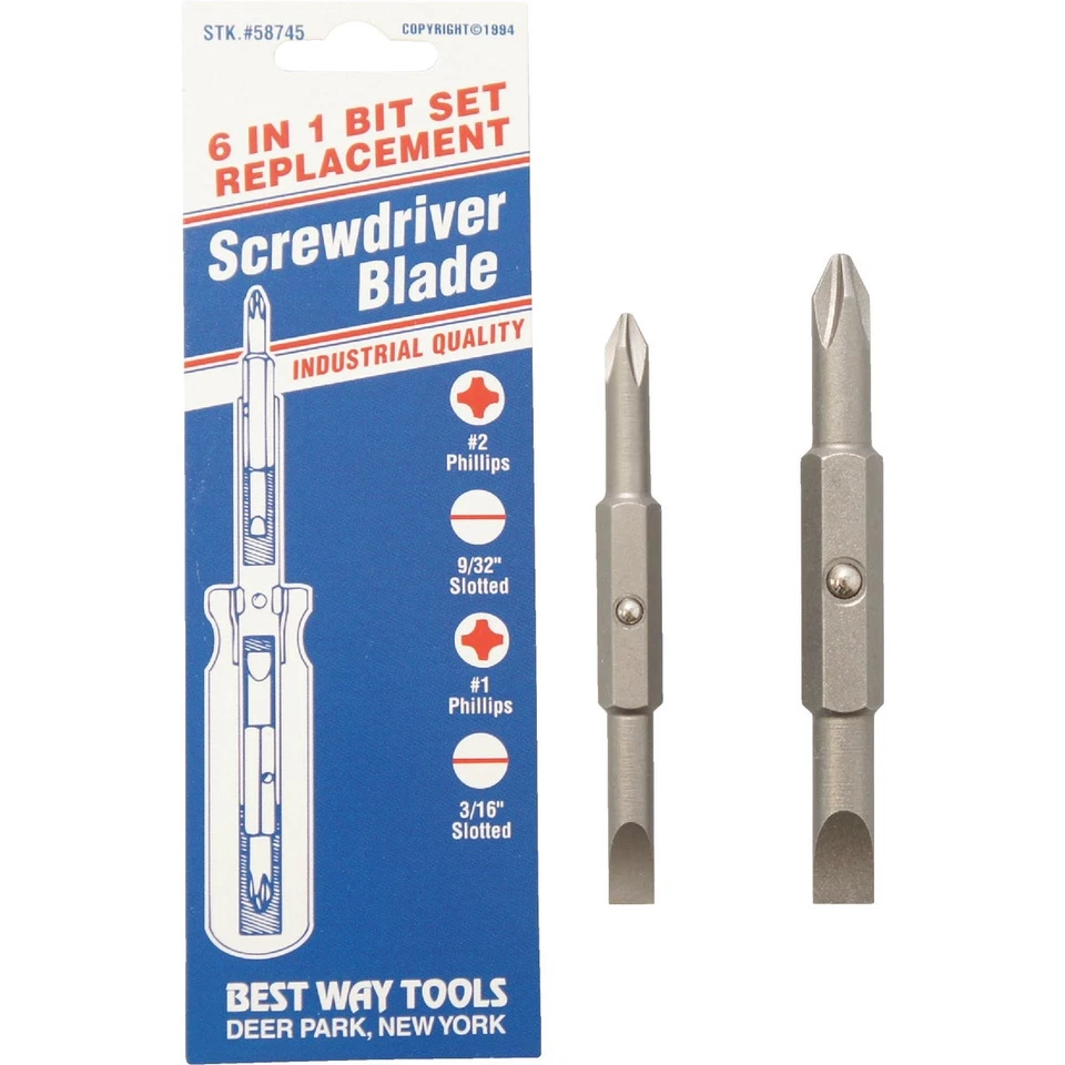 Best Way Tools 6-In-1 Replacement Double-End Screwdriver Bit Set B58745 Best Way - Image 1 of 1
