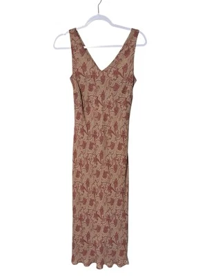 Vestido midi vintage años 90 Ralph Lauren estampado cachemir talla 6 cuerpo forro seda polivinílico Foto 1 de 4