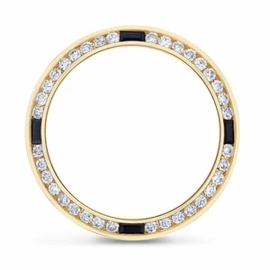 LADIES 1CT NATURAL DIAMOND BEZEL 18KY FOR ROLEX DATE, DATEJUST WITH SAPPHIRES - Picture 1 of 6